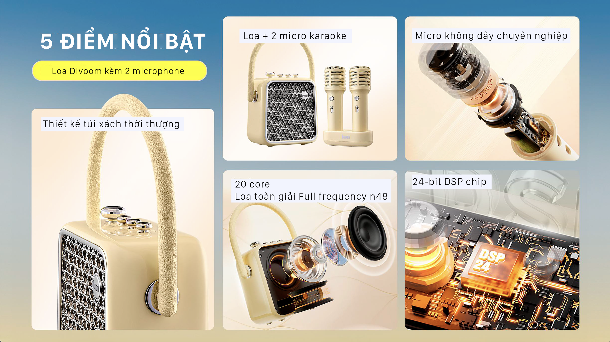 DIVOOM RA MẮT LOA KARAOKE BLUETOOTH SONGBIRD-SE: THIẾT KẾ THỜI TRANG, ÂM THANH SỐNG ĐỘNG, MICROPHONE KÉP CHUYÊN NGHIỆP